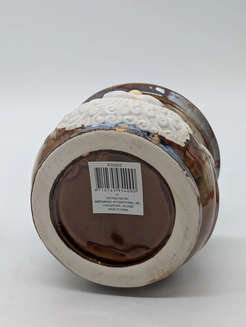 Greenbrier International Ceramic Santa Claus Lidded Mini Candy Jar / Sugar Bowl